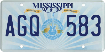 MS license plate AGQ583