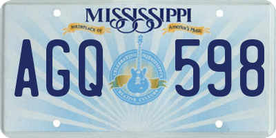 MS license plate AGQ598