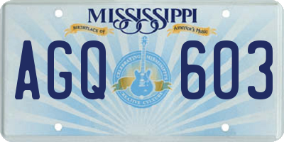MS license plate AGQ603