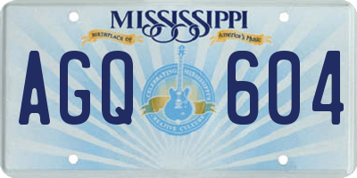MS license plate AGQ604