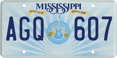 MS license plate AGQ607