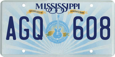 MS license plate AGQ608