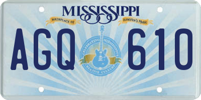MS license plate AGQ610