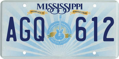 MS license plate AGQ612