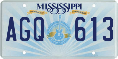 MS license plate AGQ613