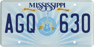 MS license plate AGQ630