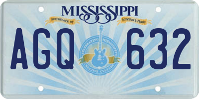 MS license plate AGQ632