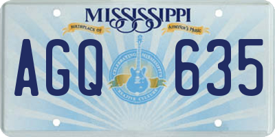 MS license plate AGQ635