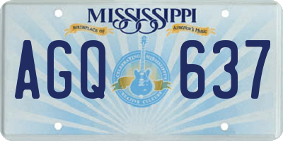 MS license plate AGQ637