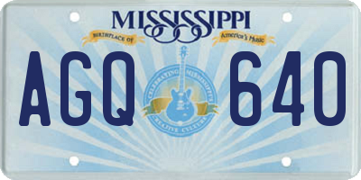 MS license plate AGQ640