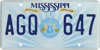 MS license plate AGQ647