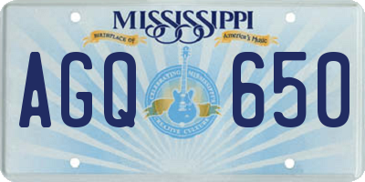 MS license plate AGQ650