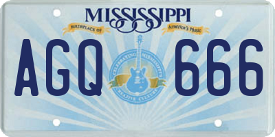MS license plate AGQ666