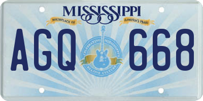 MS license plate AGQ668