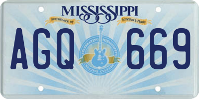MS license plate AGQ669