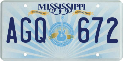 MS license plate AGQ672