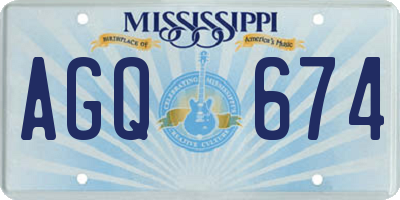 MS license plate AGQ674