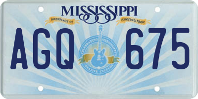 MS license plate AGQ675
