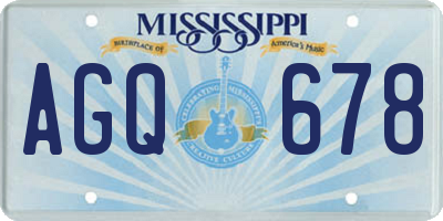 MS license plate AGQ678