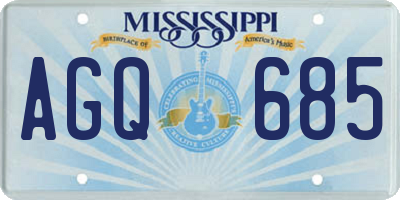 MS license plate AGQ685