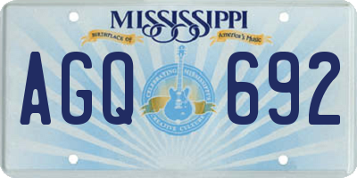 MS license plate AGQ692