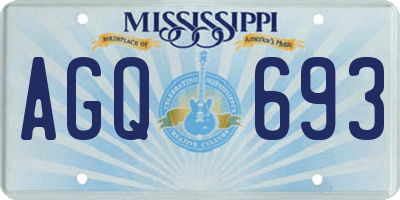 MS license plate AGQ693