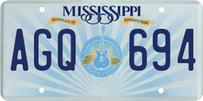 MS license plate AGQ694