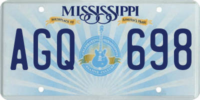 MS license plate AGQ698