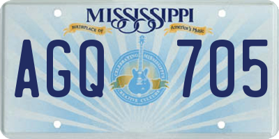 MS license plate AGQ705