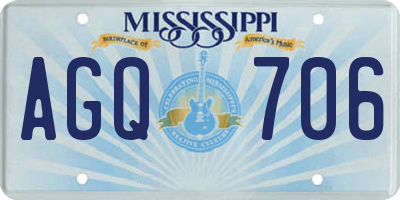 MS license plate AGQ706