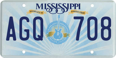 MS license plate AGQ708