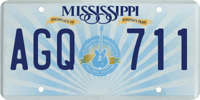 MS license plate AGQ711