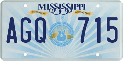 MS license plate AGQ715