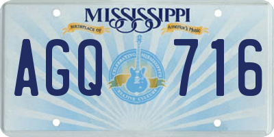 MS license plate AGQ716