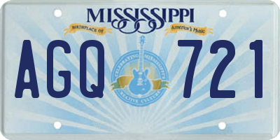 MS license plate AGQ721