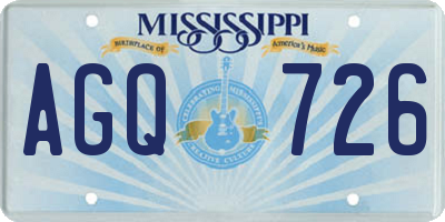 MS license plate AGQ726