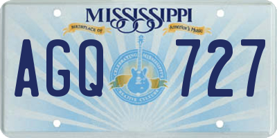 MS license plate AGQ727