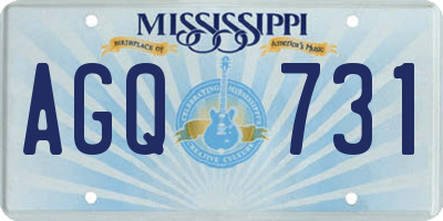 MS license plate AGQ731