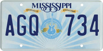 MS license plate AGQ734