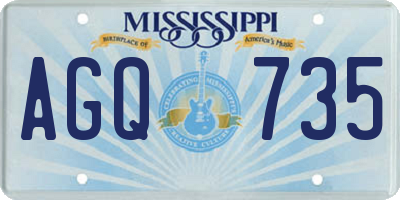 MS license plate AGQ735