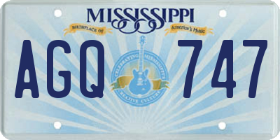 MS license plate AGQ747