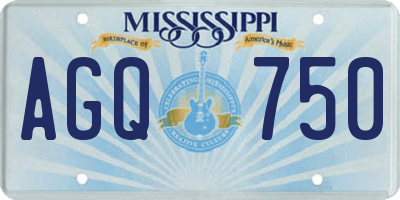MS license plate AGQ750