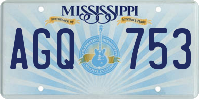 MS license plate AGQ753