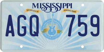 MS license plate AGQ759