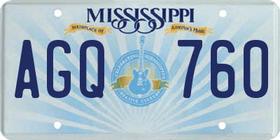 MS license plate AGQ760