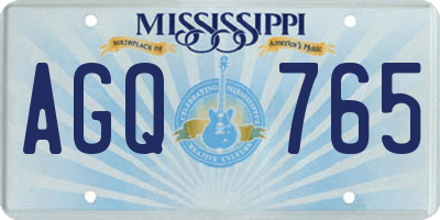 MS license plate AGQ765
