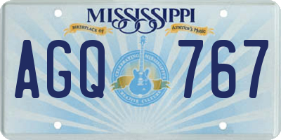 MS license plate AGQ767