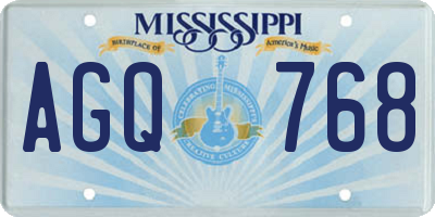 MS license plate AGQ768