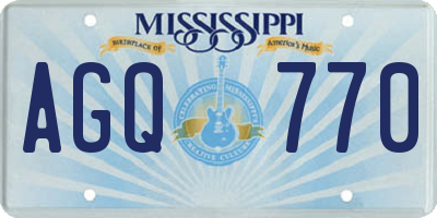 MS license plate AGQ770