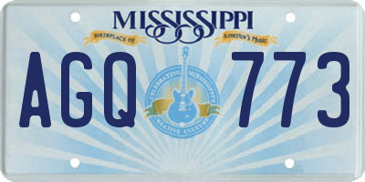 MS license plate AGQ773